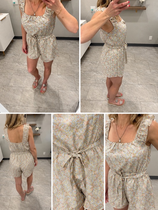 Altar'd State Pants - Altar’d State Pastel Floral Cottagecore Romper Medium